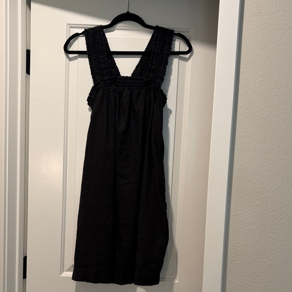 Everlane Black Smocked Strap Sundress
